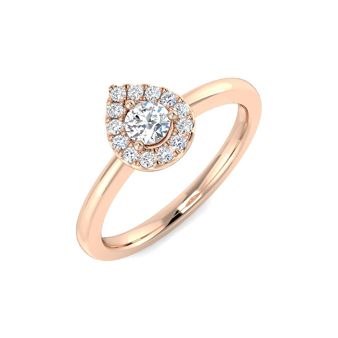 Round Diamond Halo Engagement Ring | 0.25ct | Hallmarked Gold & Platinum
