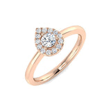 Round Diamond Halo Engagement Ring | 0.25ct | Hallmarked Gold & Platinum