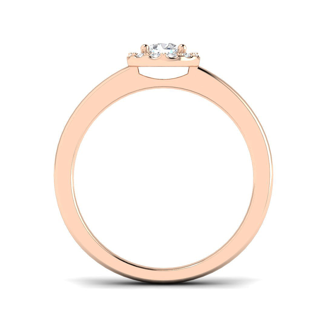 Round Diamond Halo Engagement Ring | 0.25ct | Hallmarked Gold & Platinum
