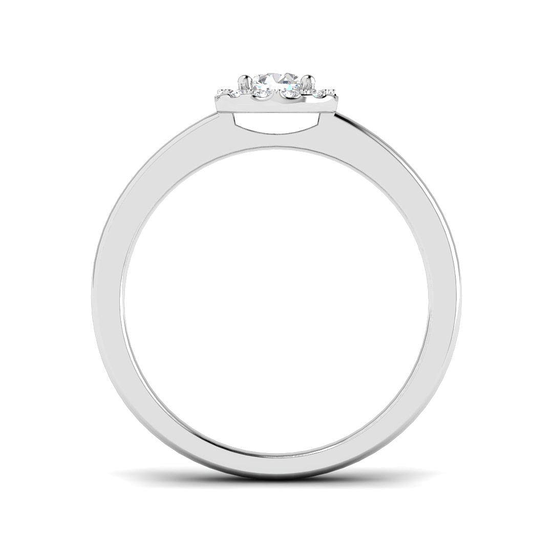Round Diamond Halo Engagement Ring | 0.25ct | Hallmarked Gold & Platinum