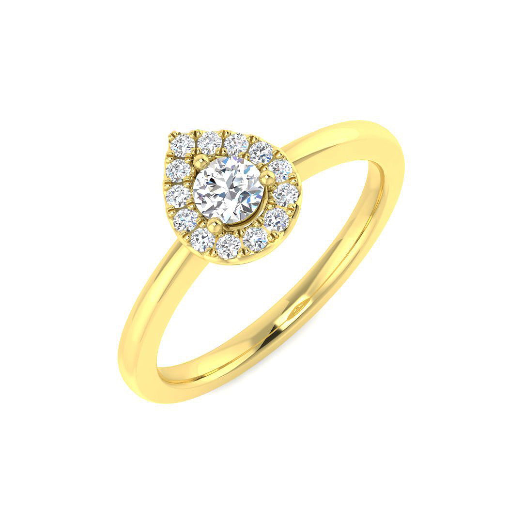 Round Diamond Halo Engagement Ring | 0.25ct | Hallmarked Gold & Platinum