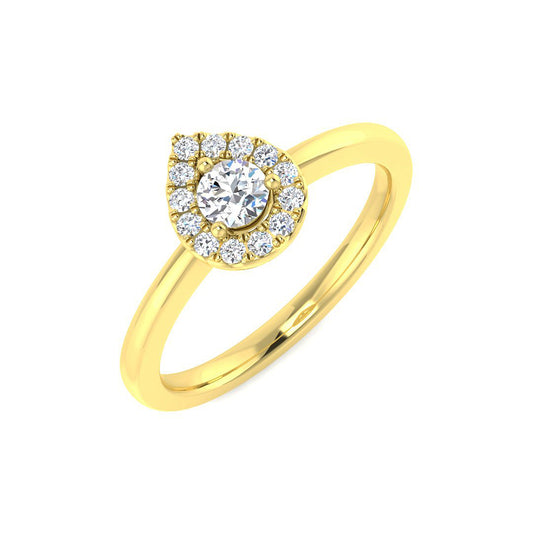 Round Diamond Halo Engagement Ring | 0.25ct | Hallmarked Gold & Platinum