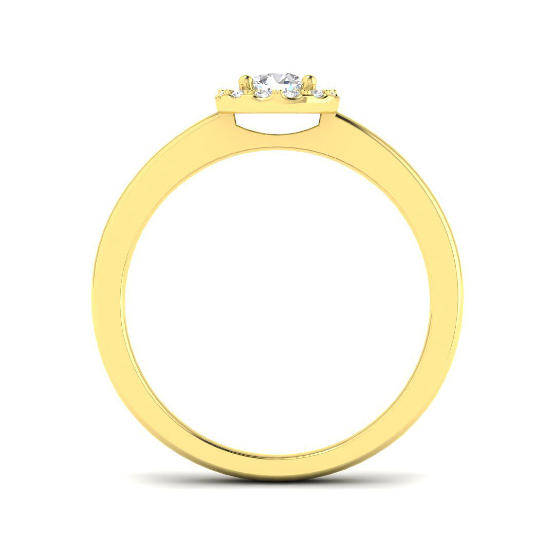 Round Diamond Halo Engagement Ring | 0.25ct | Hallmarked Gold & Platinum