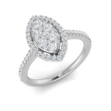 Natural Round Cut Diamond 0.51ct Cluster Engagement Ring