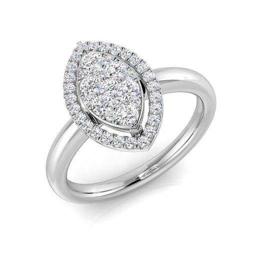 Diamond Royale Cluster Ring | 0.5ct | Hallmarked Gold & Platinum