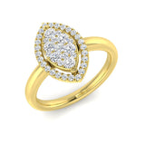 Natural Round Cut Diamond Cluster Engagement Ring