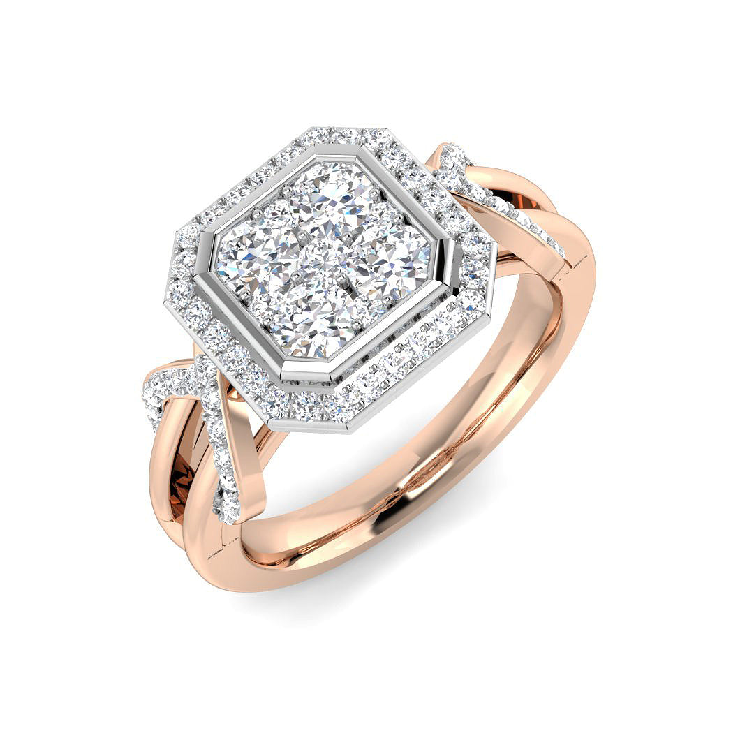 Diamond Majektic Cluster Ring | 0.75ct | Hallmarked Gold & Platinum