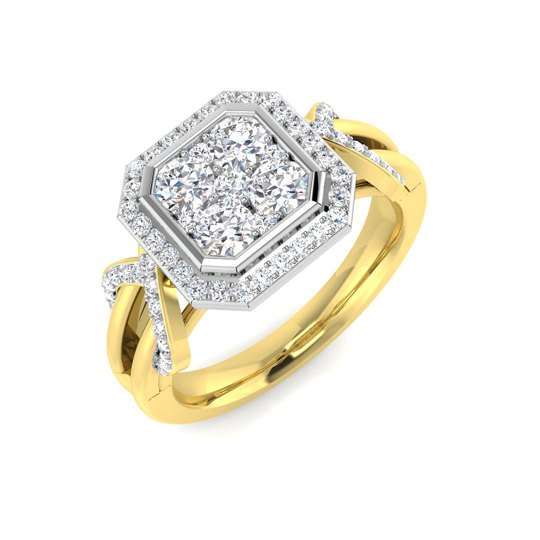 Diamond Majektic Cluster Ring | 0.75ct | Hallmarked Gold & Platinum