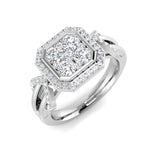 Bague sertie de diamants ronds naturels pour femme