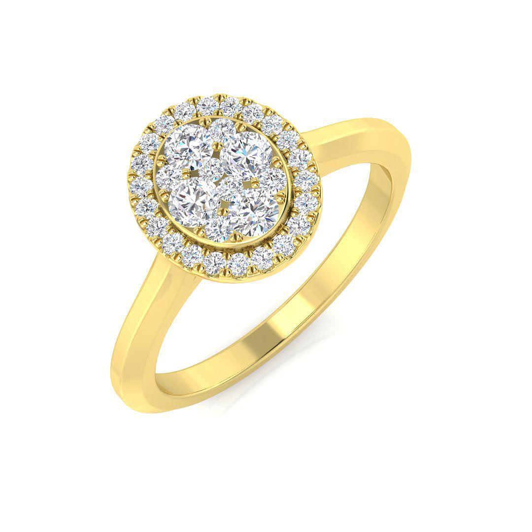 Lab-Grown Diamond Cluster Ring | 0.33ct | Hallmarked Gold & Platinum