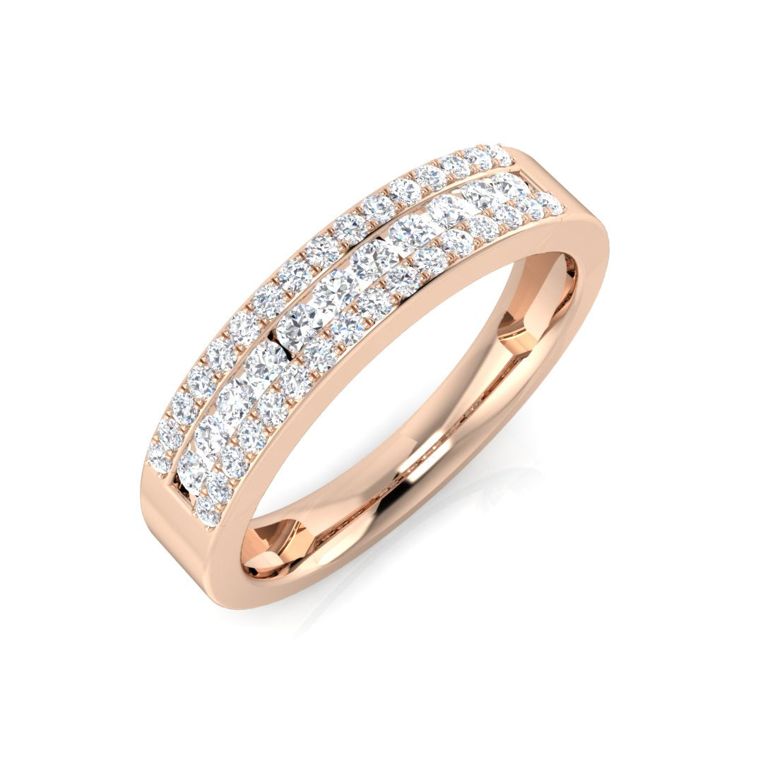 0.37-0.52ct Lab-Grown D/VVS Round Cut Diamond Half Eternity Ring.