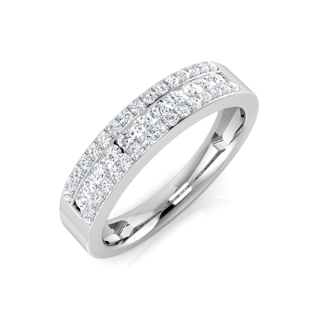 0.37-0.52ct Lab-Grown D/VVS Round Cut Diamond Half Eternity Ring.