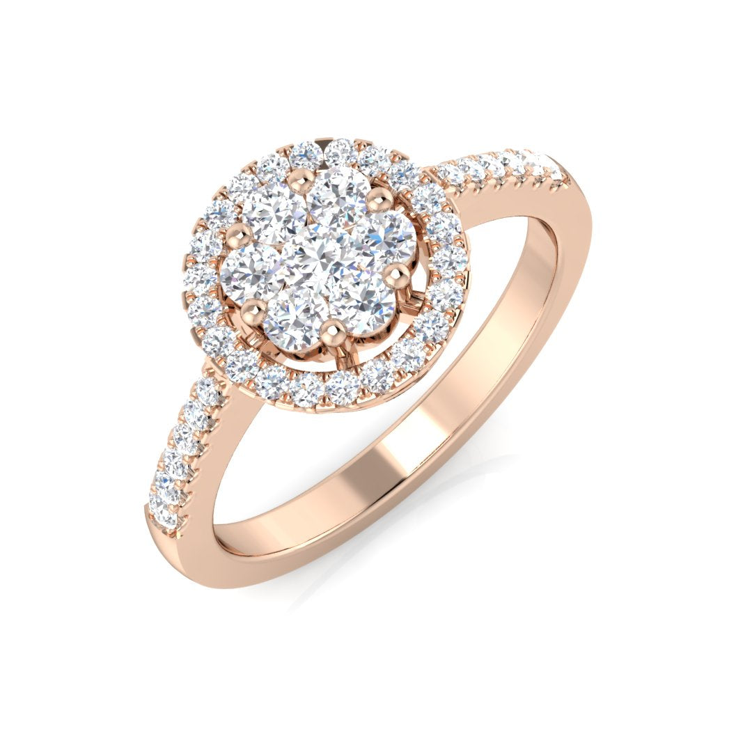 Round Diamond Cluster Ring | 0.5ct | Hallmarked Gold & Platinum