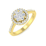 Bague de fiançailles sertie de diamants ronds naturels