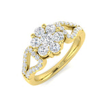 Diamond Cluster Ring 0.75ct | Hallmarked Gold & Platinum | Luxury Engagement Ring