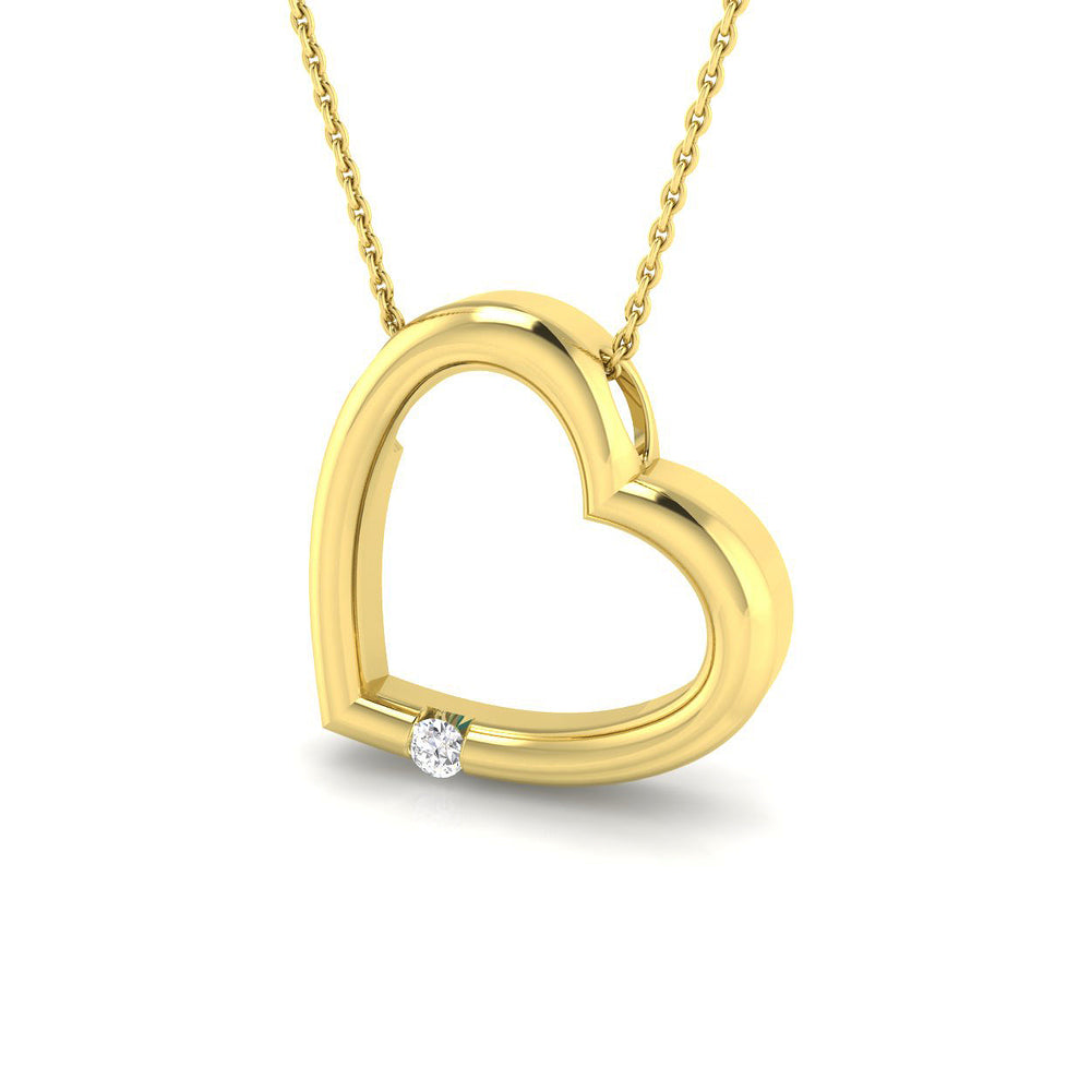 Stock Heart Diamond Pendant 0.1ct Gold (Without Chain )