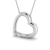 9ct White Gold 0.05ct Lab Grown Diamond Heart Pendant