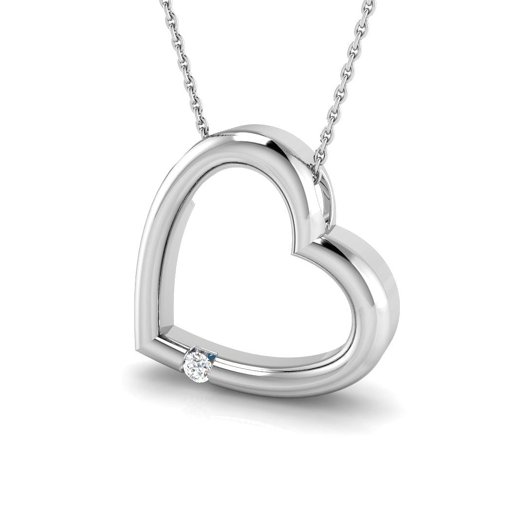 0.1 Carat D-E/VS Lab Grown Round Diamond Designer Pendant 9k White Gold Ready To Ship