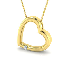 9ct Yellow Gold 0.05ct Lab Grown Diamond Heart Pendant