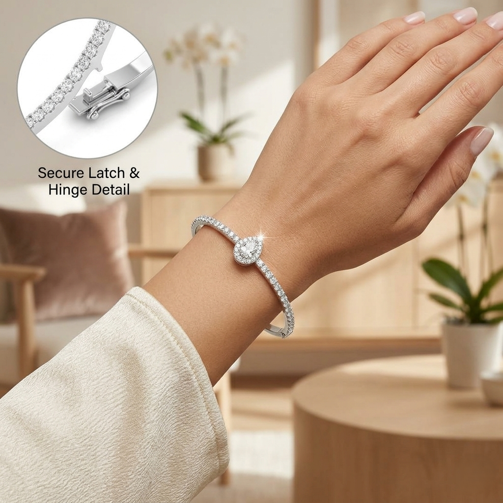 Clover Diamant-Kettenarmband mit Lünetten- und Pavé-Fassung aus Naturdiamanten in Platin