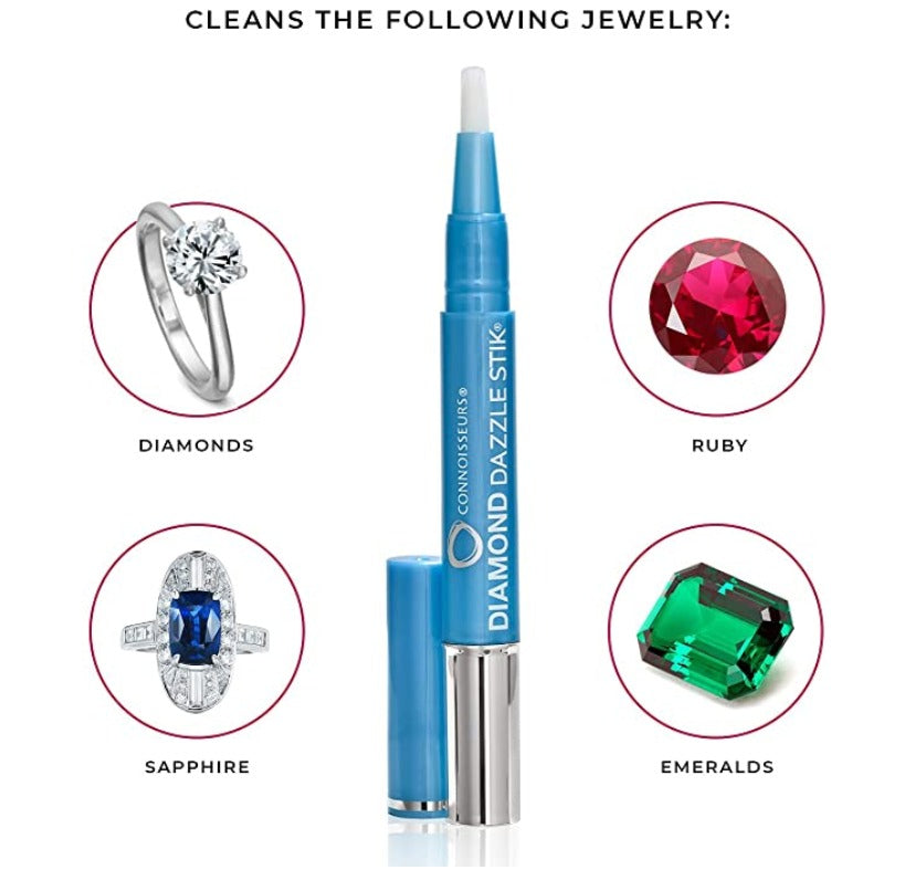 Diamond Dazzle Stik cleaning diamonds close-up