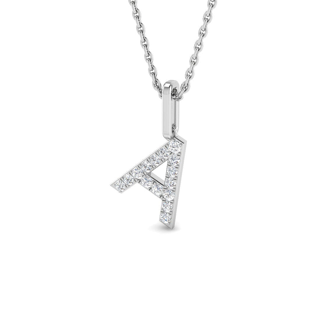 Paved Initial Round Diamond Pendant  – Letter Pendant