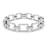 9K White Gold Lab Grown Diamond Paperclip Bracelet