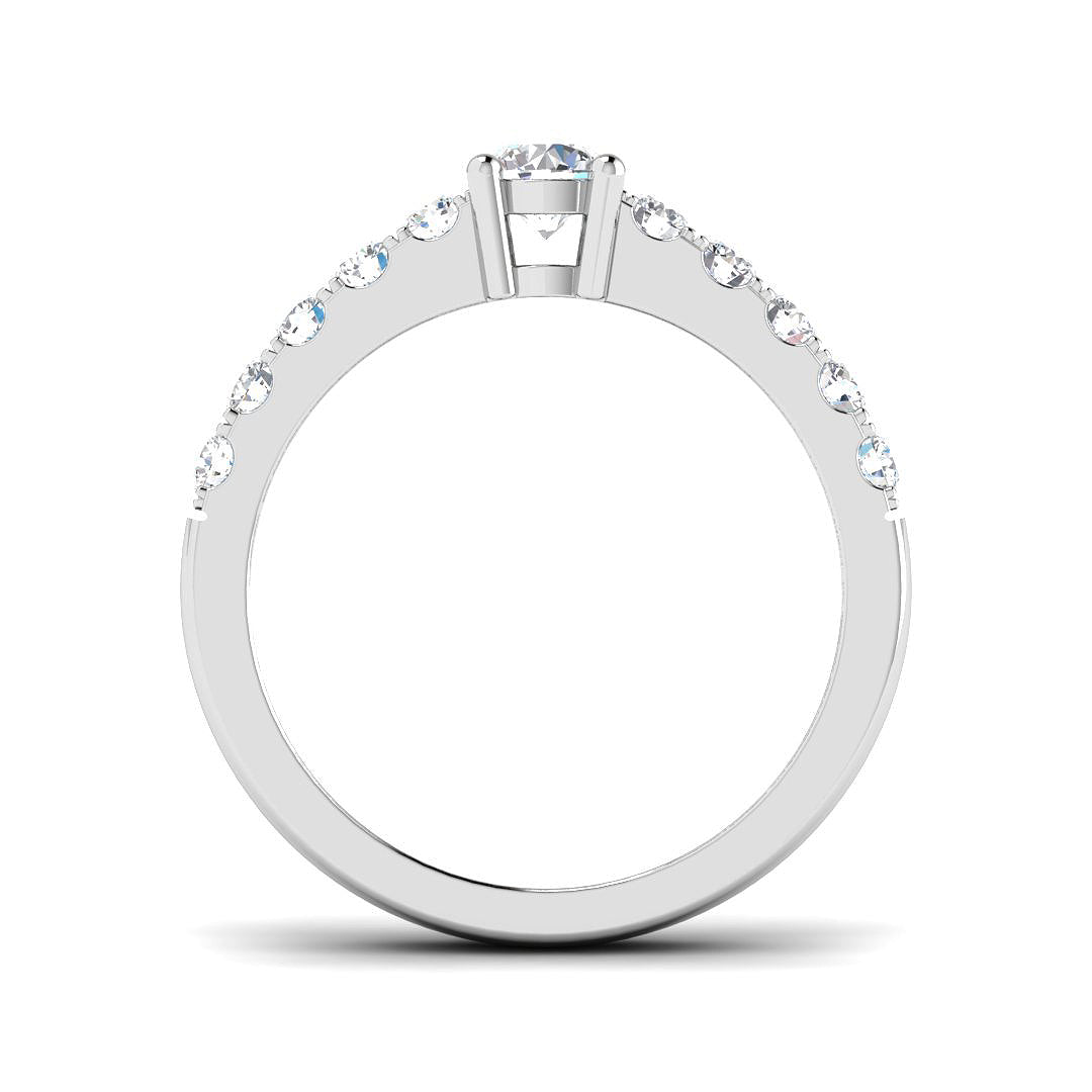 Diamond ring with a white background
