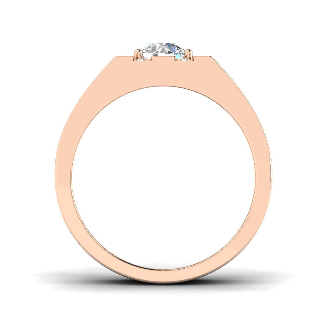 Diamond men’s ring in rose gold