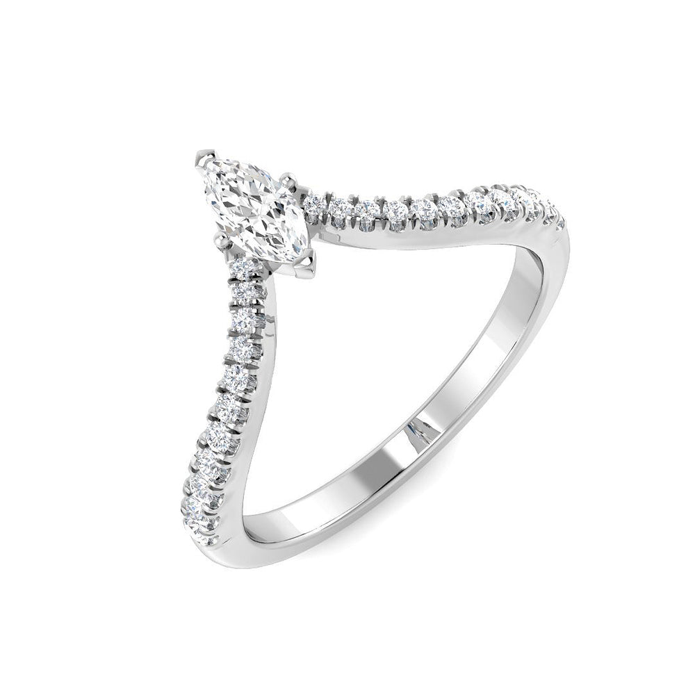 Diamond wishbone stacking ring UK