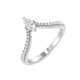 Diamond wishbone stacking ring UK