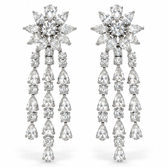 WGI 12.00Ct Natural Multi Diamond Designer Earring 18k Gold Ready To Ship