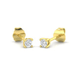 9ct Yellow Gold 0.2ct Natural Diamond Solitaire Earrings