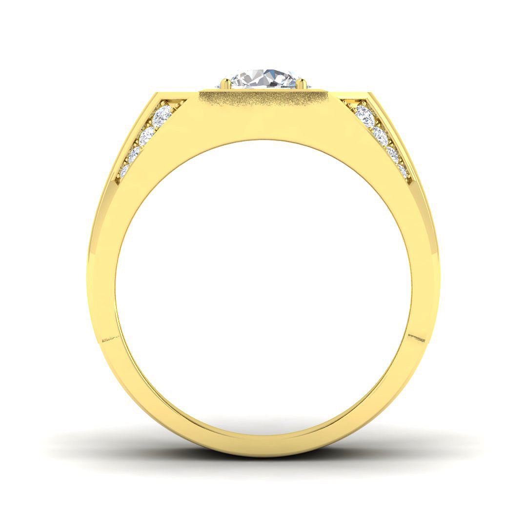 Eco-conscious lab-grown diamond halo ring for men