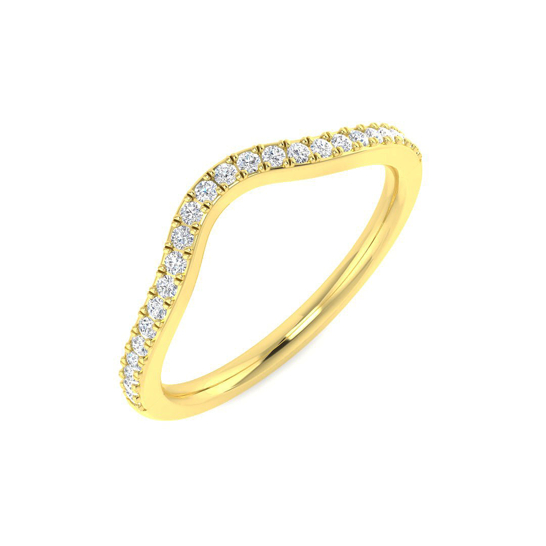 Elegant V shape diamond bridal band