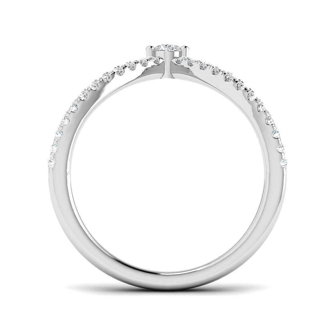 Elegant graduated pear-shaped diamond ring