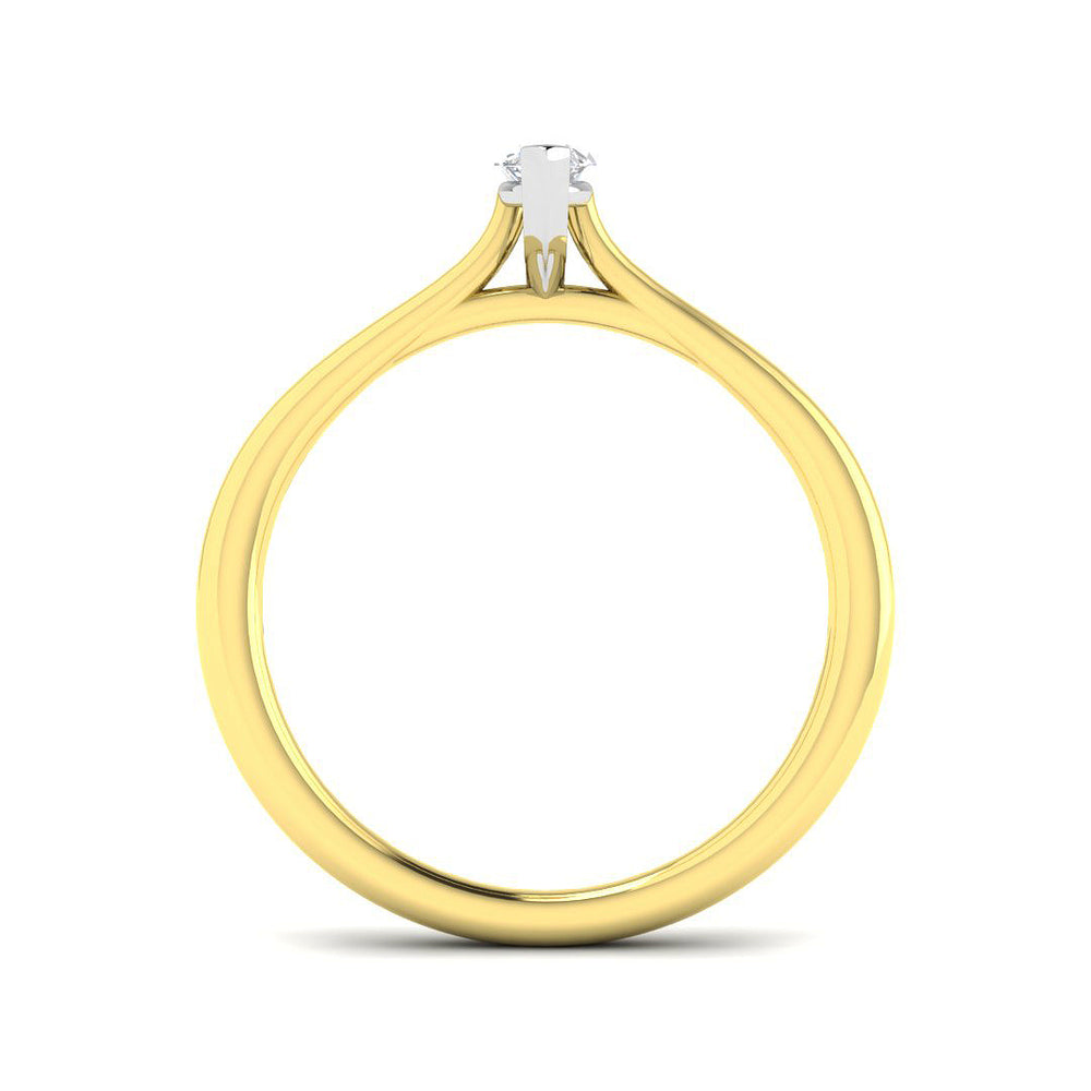 Elegant marquise diamond engagement ring in yellow gold showcasing a timeless solitaire setting