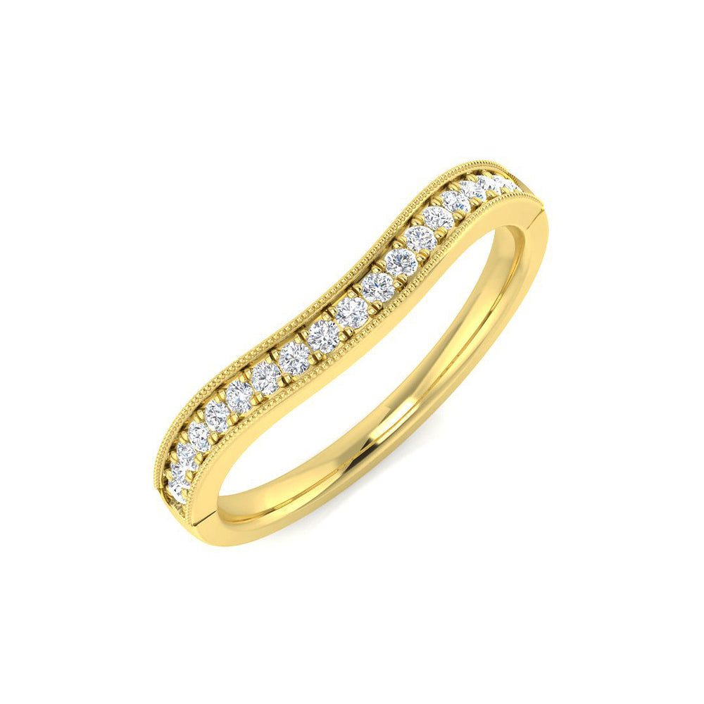 Elegant wishbone stacking ring in gold or platinum