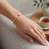 18K Yellow Gold Natural Round Pave Open Cuff Diamond Bangle with Emerald Solitaire Ends