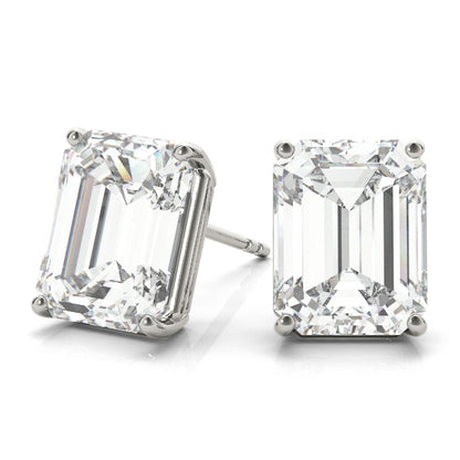 Emerald Cut Lab-Grown Diamond Stud Earrings 