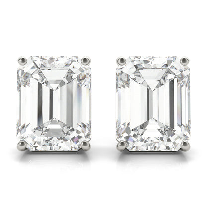 Emerald Cut Lab-Grown Diamond Stud Earrings For Women