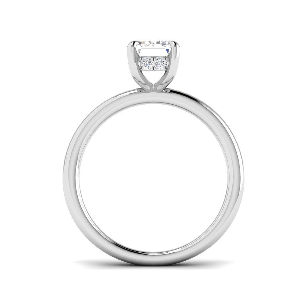 Emerald Cut Natural & Lab Grown Diamond Solitaire Ring