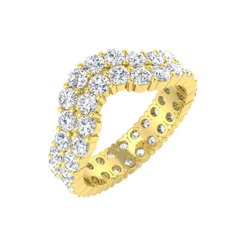 Eternity diamond ring with prong setting