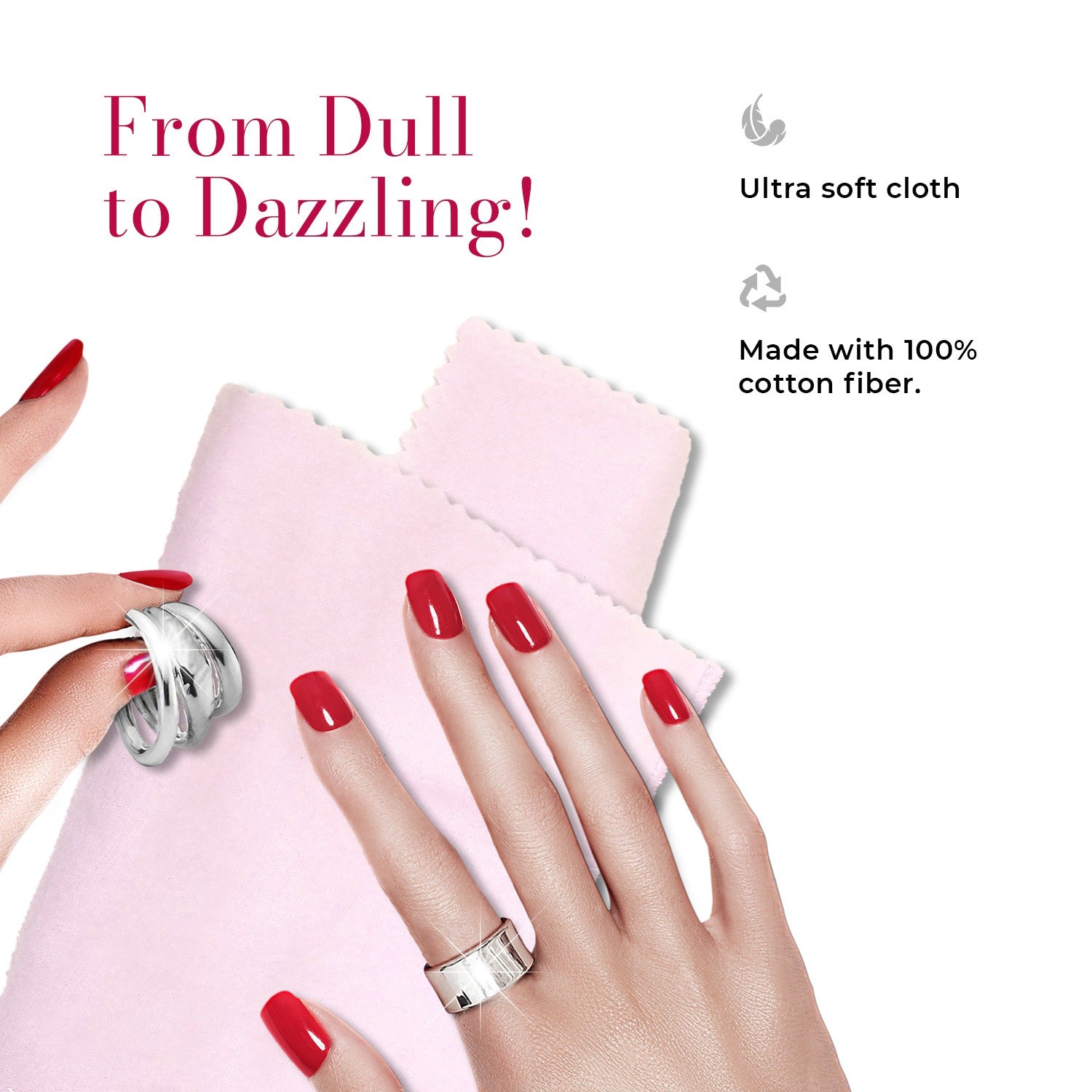 Extra-large silver polishing cloth made from 100% cotton fibre