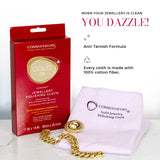 Connoisseurs Gold Jewellery Polishing Cloth – Ultra-Soft Anti-Tarnish Cleaning Cloth for Gold & Watches