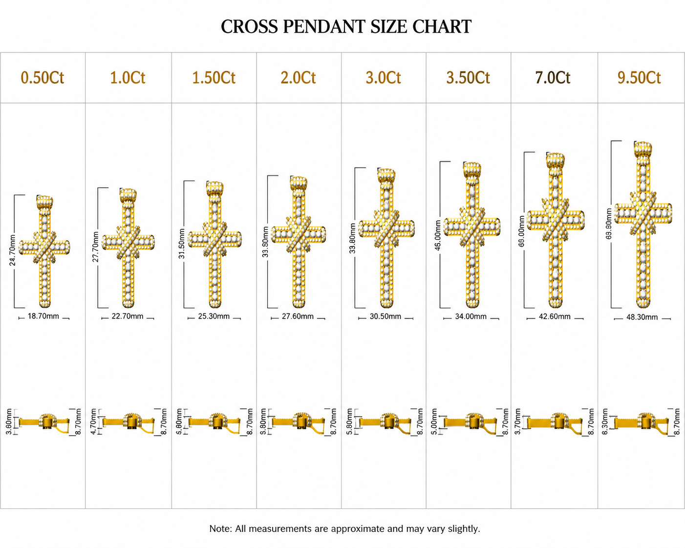 Diamond Knot Cross Pendant Necklace | Yellow Gold Pave Diamond Cross