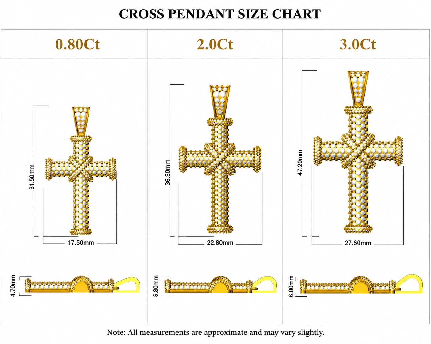 Pave Diamond Cross Pendant Necklace | Yellow Gold Diamond Cross