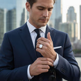 Men’s Round Diamond Signet Ring