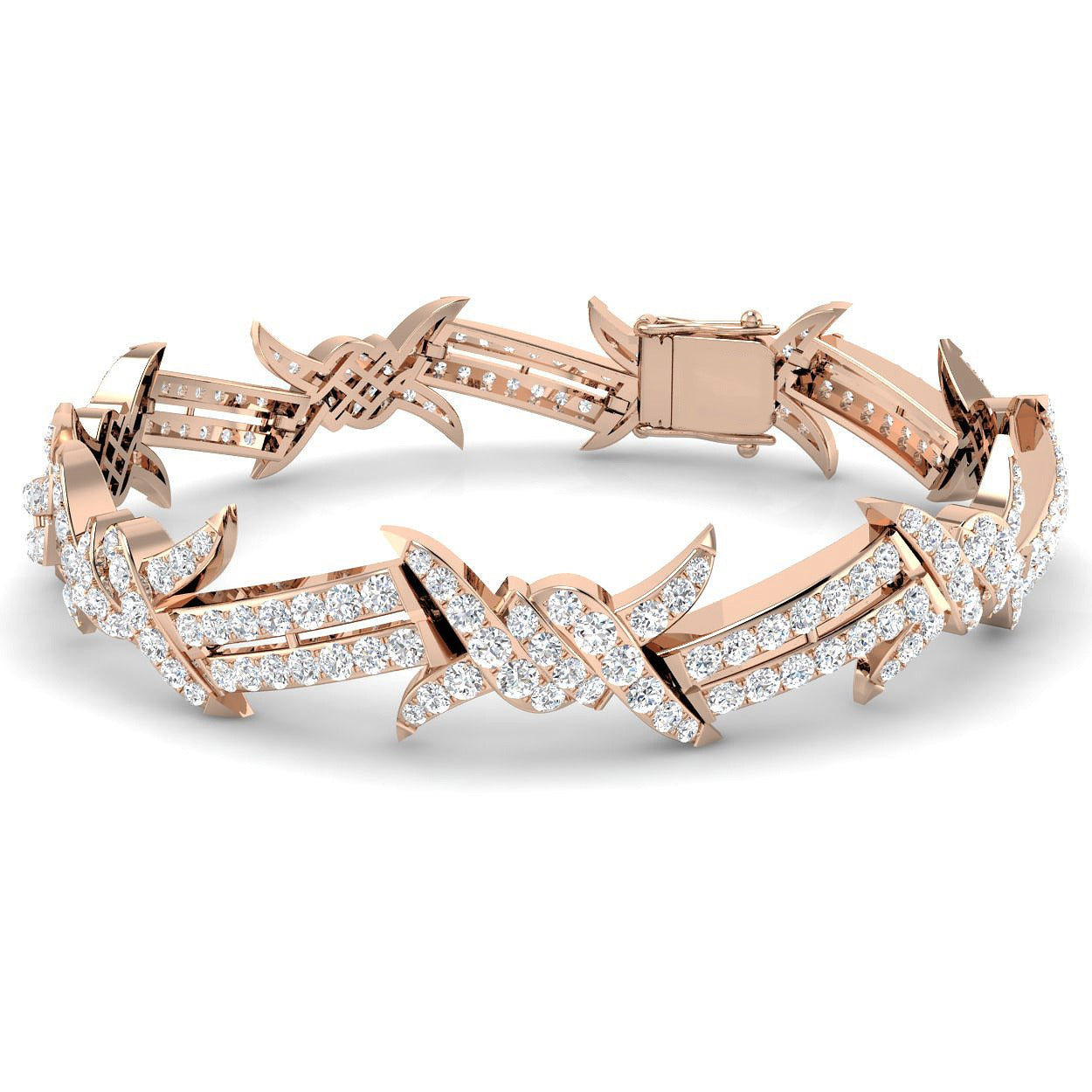 Elegant Designer Diamond Bracelet, Fine 18K Diamond Bracelet