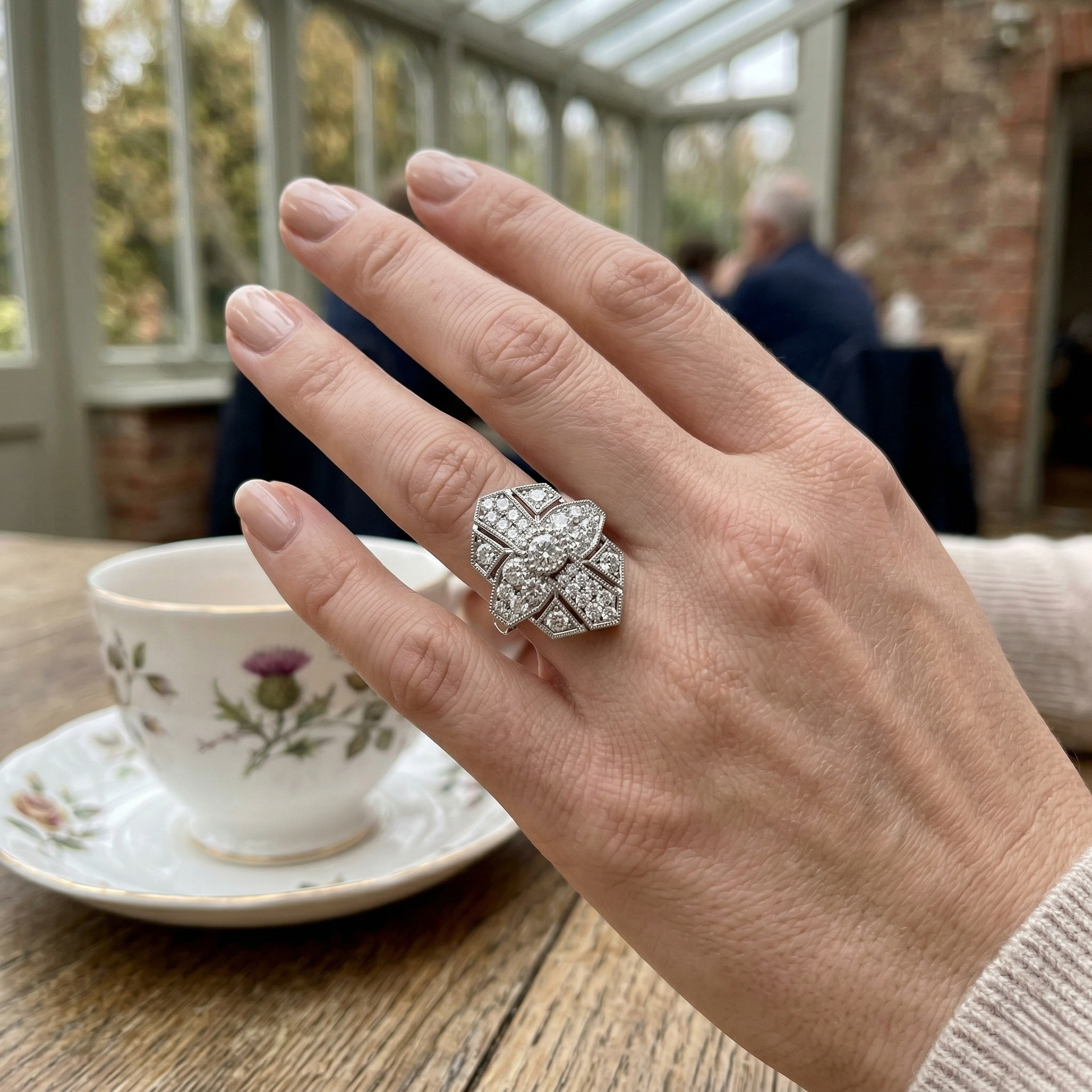 Lab-Grown Diamond Vintage Ring | 1ct | Hallmarked Gold & Platinum